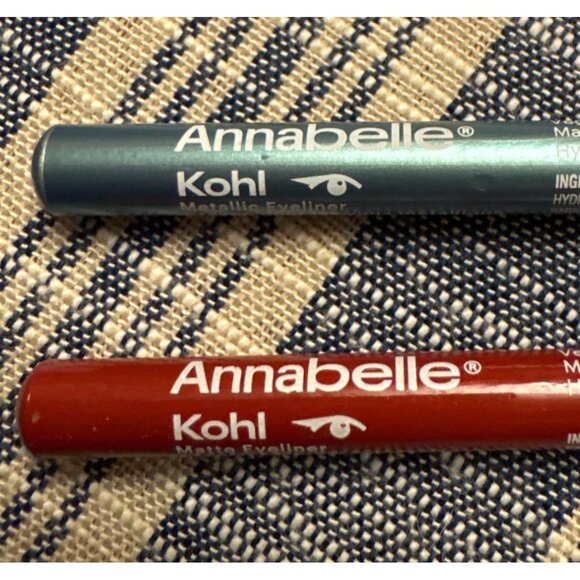 Annabelle Kohl Metallic & Matte Eyeliners Frosty Turquoise & Ruby Red - Picture 2 of 4